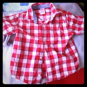 2t Boys short sleeve plaid shirt